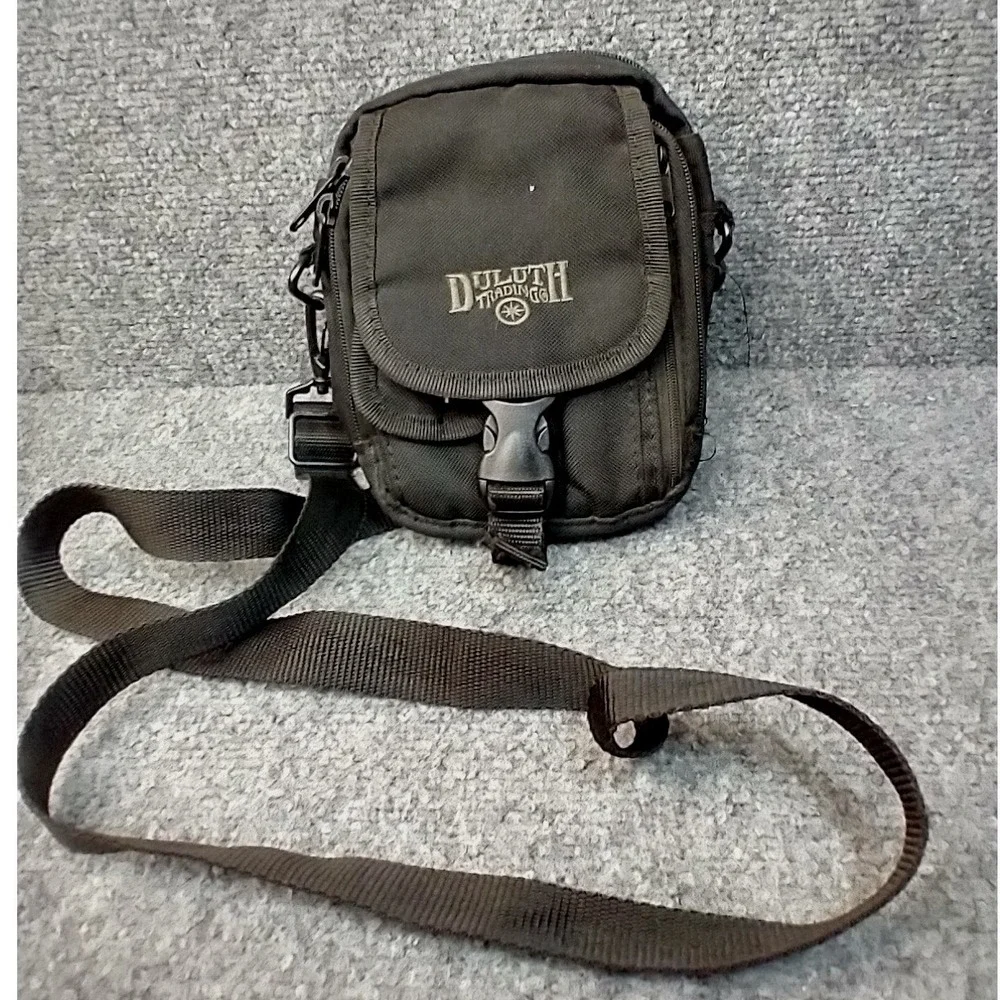 Duluth Trading Co Black Ballistic Nylon Crossbody Utility Bag Travel Pouch Mens